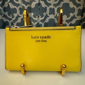 EUC Kate Spade Small Slim Bifold Wallet Yellow